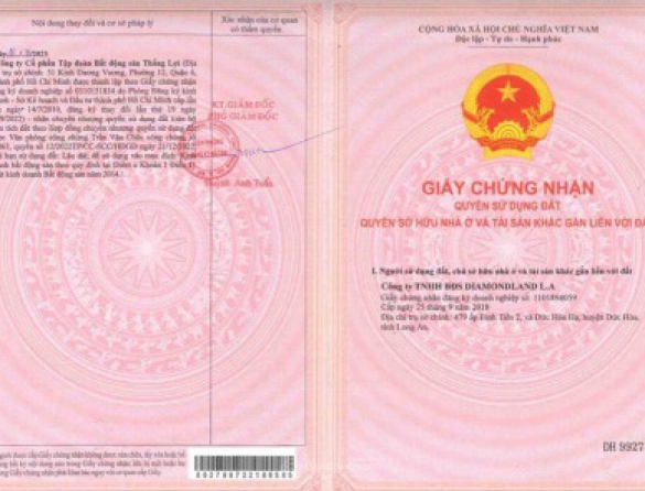 Bán đất ở Hựu Thạnh, Đức Hòa, Long An sổ đỏ có sẵn